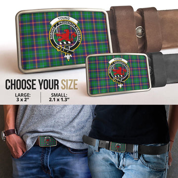 Young Tartan Belt Buckles with Family Crest