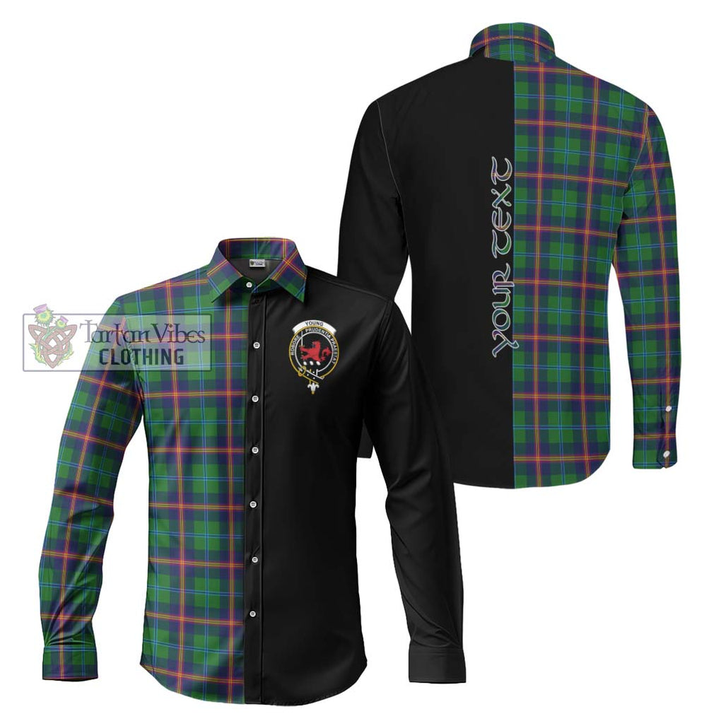 Young Tartan Long Sleeve Button Shirt with Family Crest and Half Of Me Style Men's Shirt S - Tartanvibesclothing Shop