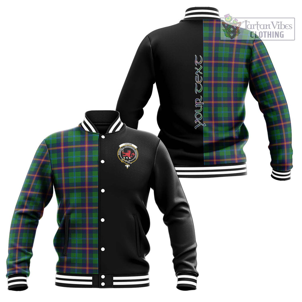 Young Tartan Baseball Jacket with Family Crest and Half Of Me Style Unisex - Tartanvibesclothing Shop