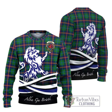 Young Tartan Ugly Sweater with Alba Gu Brath Regal Lion Emblem