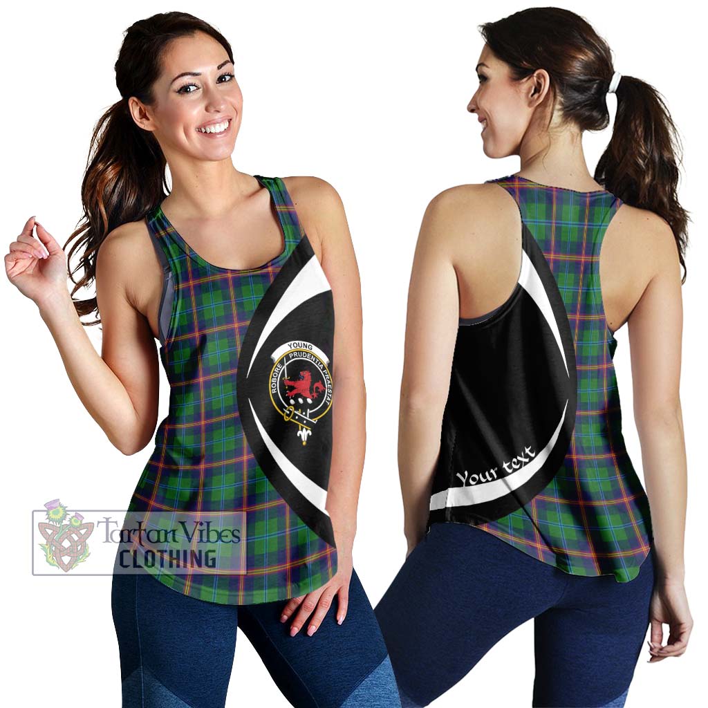 Young Tartan Women's Racerback Tanks with Family Crest Circle Style 4XL - Tartan Vibes Clothing