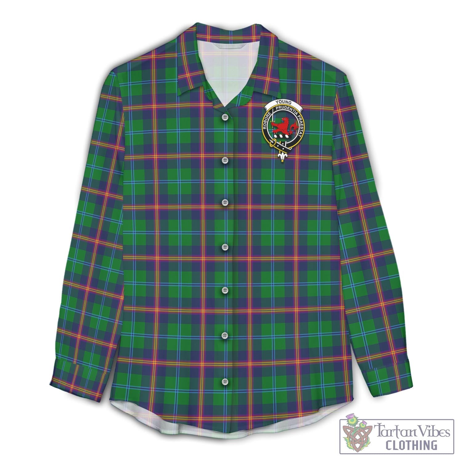 Tartan Vibes Clothing Young Modern Tartan Womens Casual Shirt with Family Crest