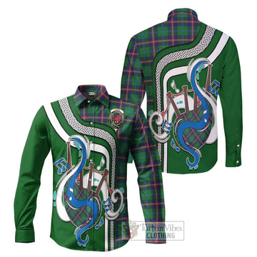 Young Tartan Long Sleeve Button Shirt with Epic Bagpipe Style