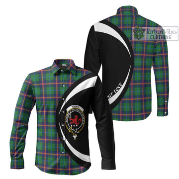 Young Tartan Long Sleeve Button Up with Family Crest Circle Style