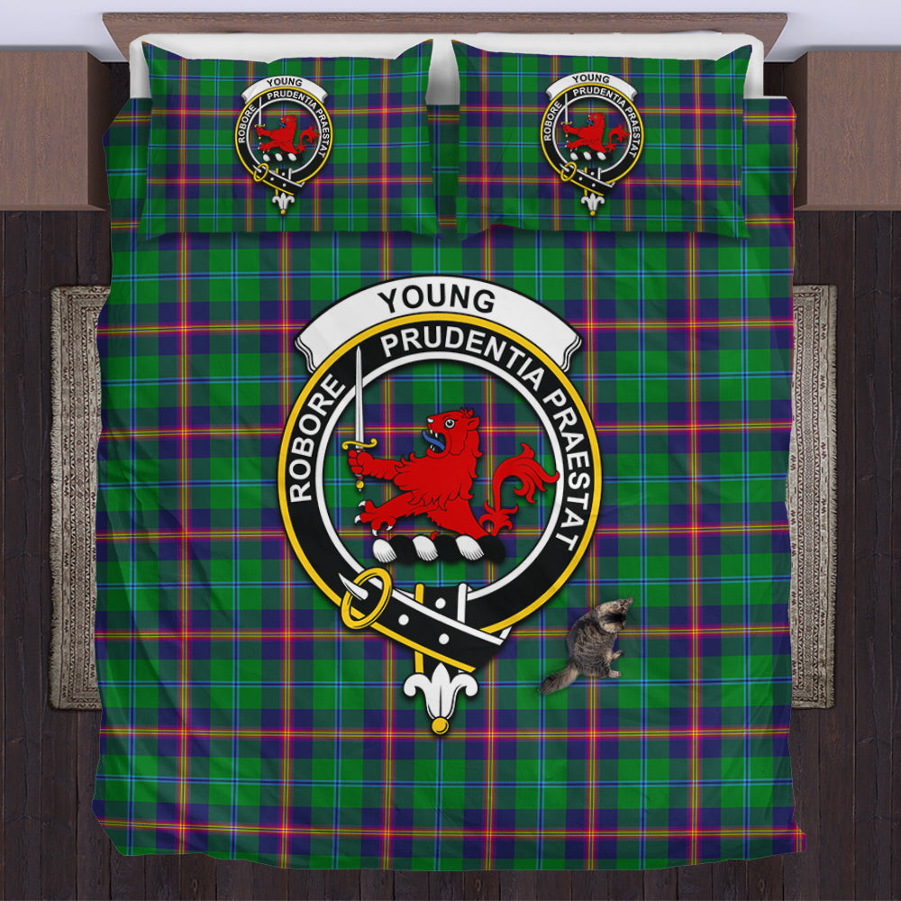 Young Tartan Bedding Set with Family Crest US Bedding Set - Tartan Vibes Clothing