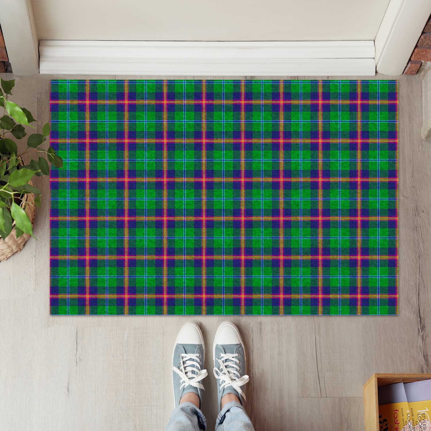 Young Modern Tartan Door Mat - Tartanvibesclothing Shop