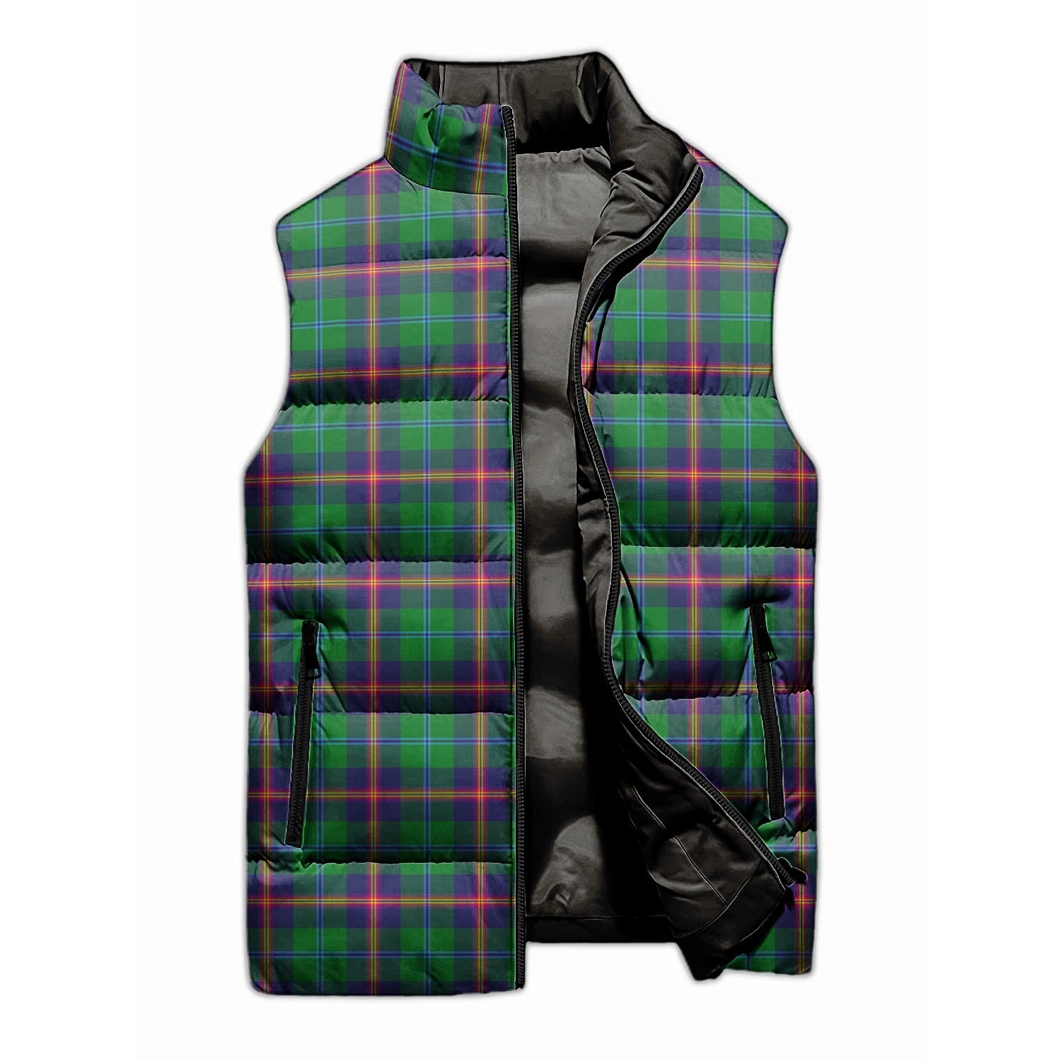 Young Modern Tartan Sleeveless Puffer Jacket - Tartanvibesclothing