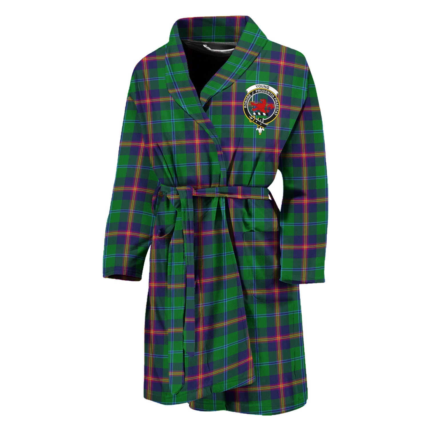 Young Tartan Bathrobe with Family Crest Unisex M - Tartan Vibes Clothing