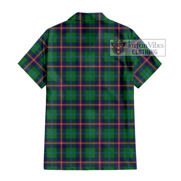 Young Tartan Short Sleeve Button Shirt with Family Crest DNA In Me Style