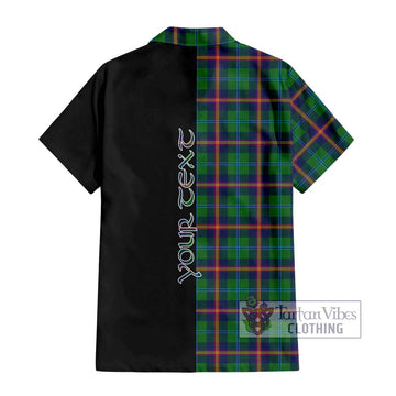 Young Tartan Short Sleeve Button Shirt with Family Crest and Half Of Me Style