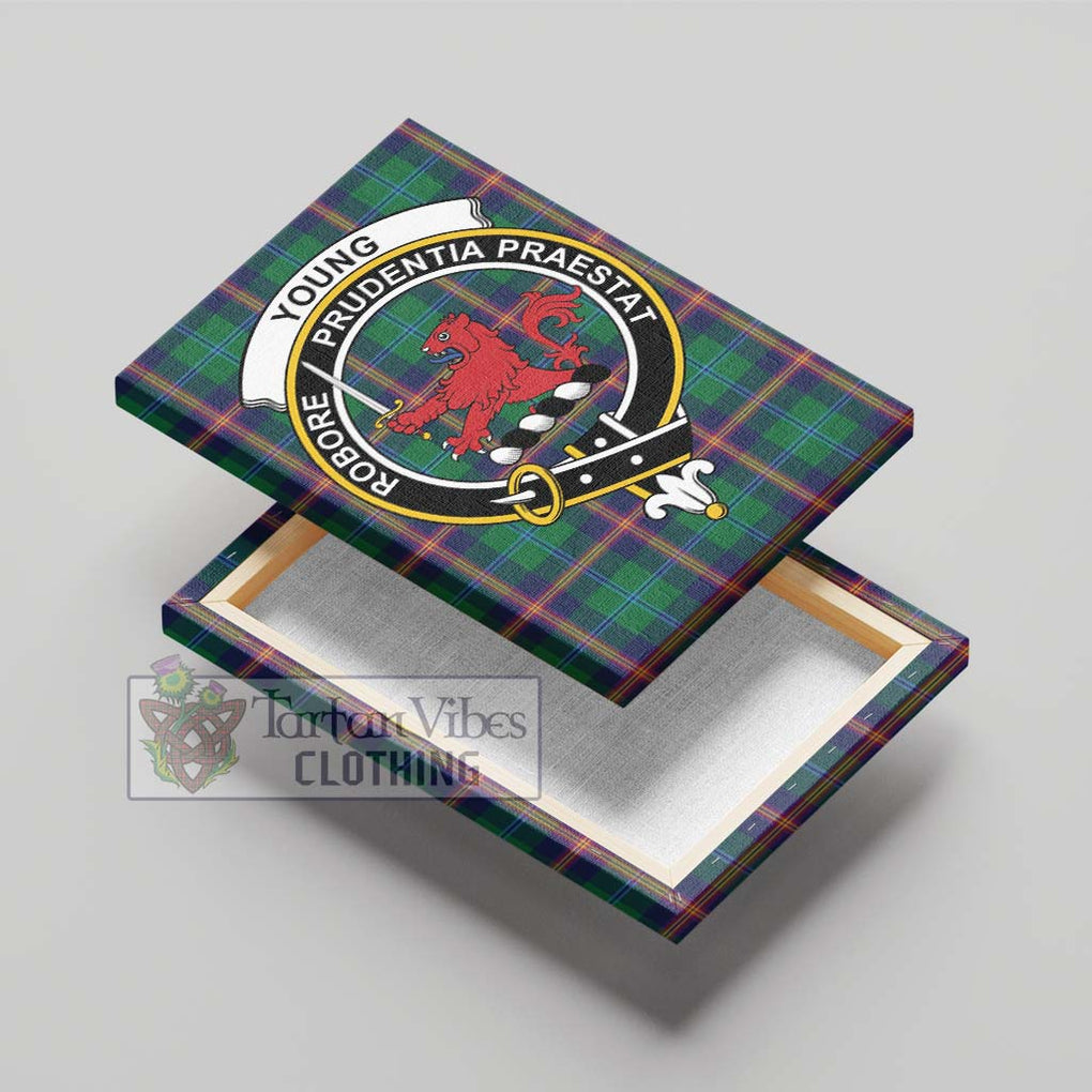 Young Tartan Canvas Print Wall Art with Family Crest - Tartan Vibes Clothing