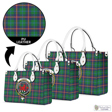 Young Tartan Luxury Leather Handbags with Family Crest