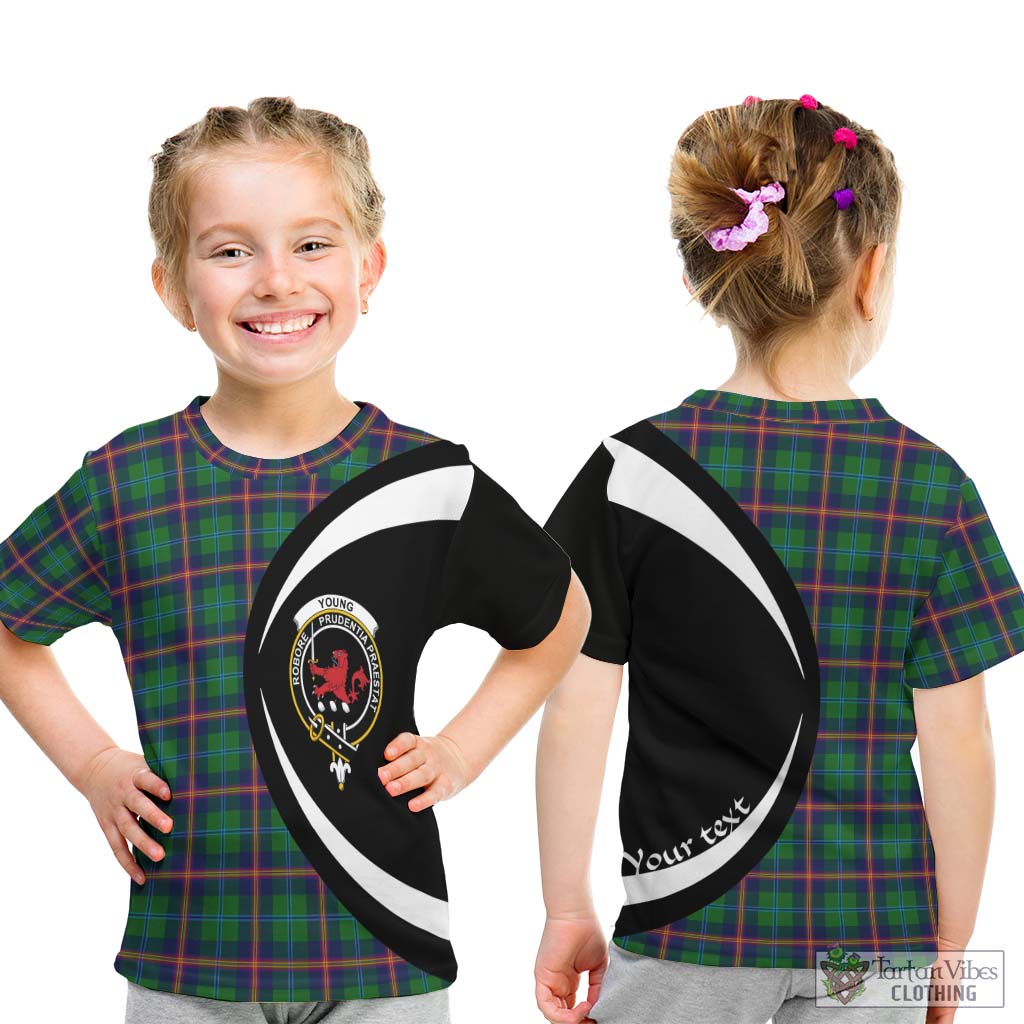 Young Tartan Kid T-Shirt with Family Crest Circle Style - Tartan Vibes Clothing