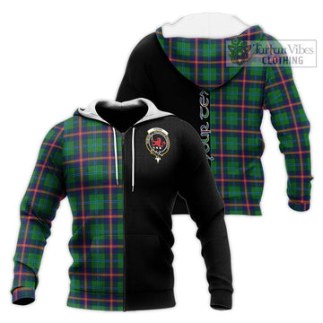 Young Tartan Knitted Hoodie with Family Crest and Half Of Me Style