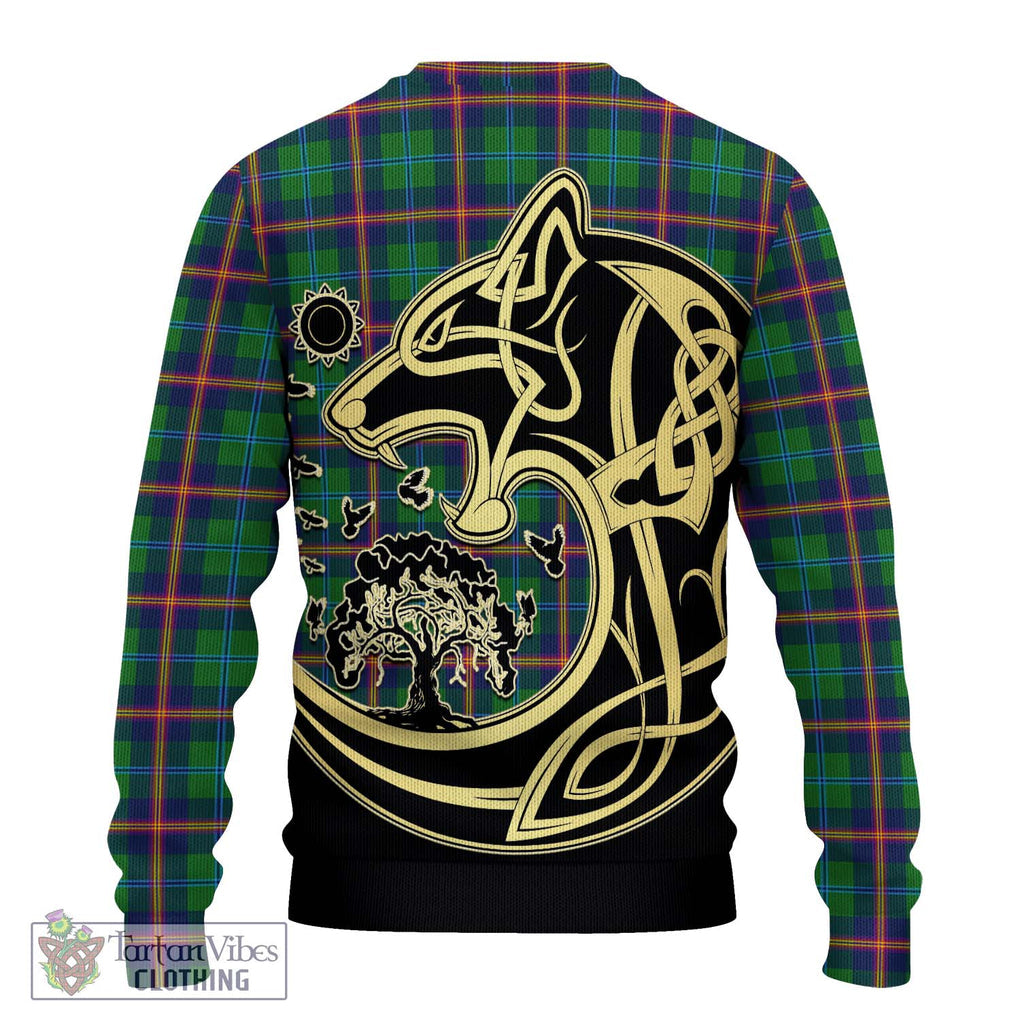 Young Tartan Ugly Sweater with Family Crest Celtic Wolf Style - Tartan Vibes Clothing