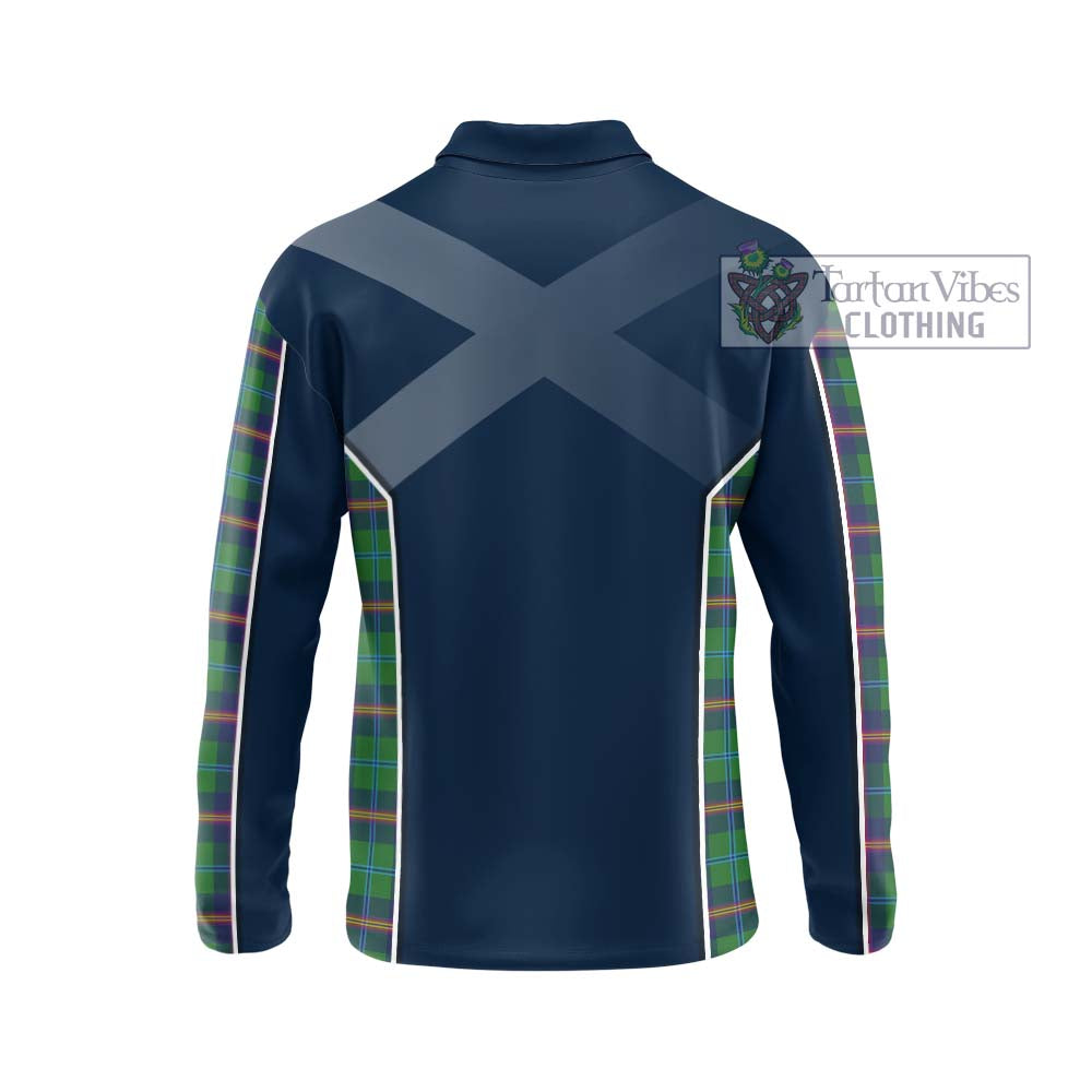 Young Tartan Long Sleeve Polo Shirt with Family Crest and Lion Rampant Vibes Sport Style - Tartan Vibes Clothing