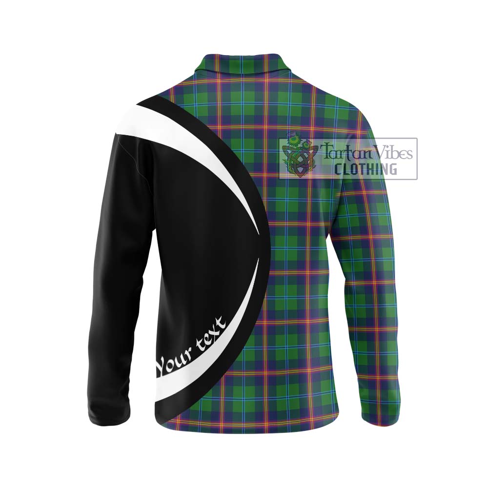 Young Tartan Long Sleeve Polo Shirt with Family Crest Circle Style - Tartan Vibes Clothing