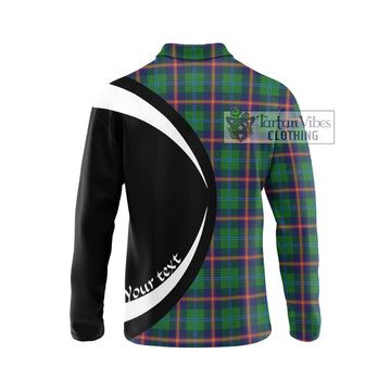 Young Tartan Long Sleeve Polo Shirt with Family Crest Circle Style