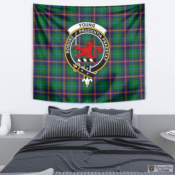 Young Tartan Tapestry Wall Hanging and Home Decor for Room with Family Crest