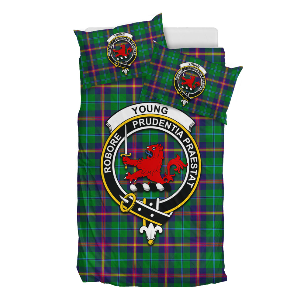 Young Tartan Bedding Set with Family Crest - Tartan Vibes Clothing