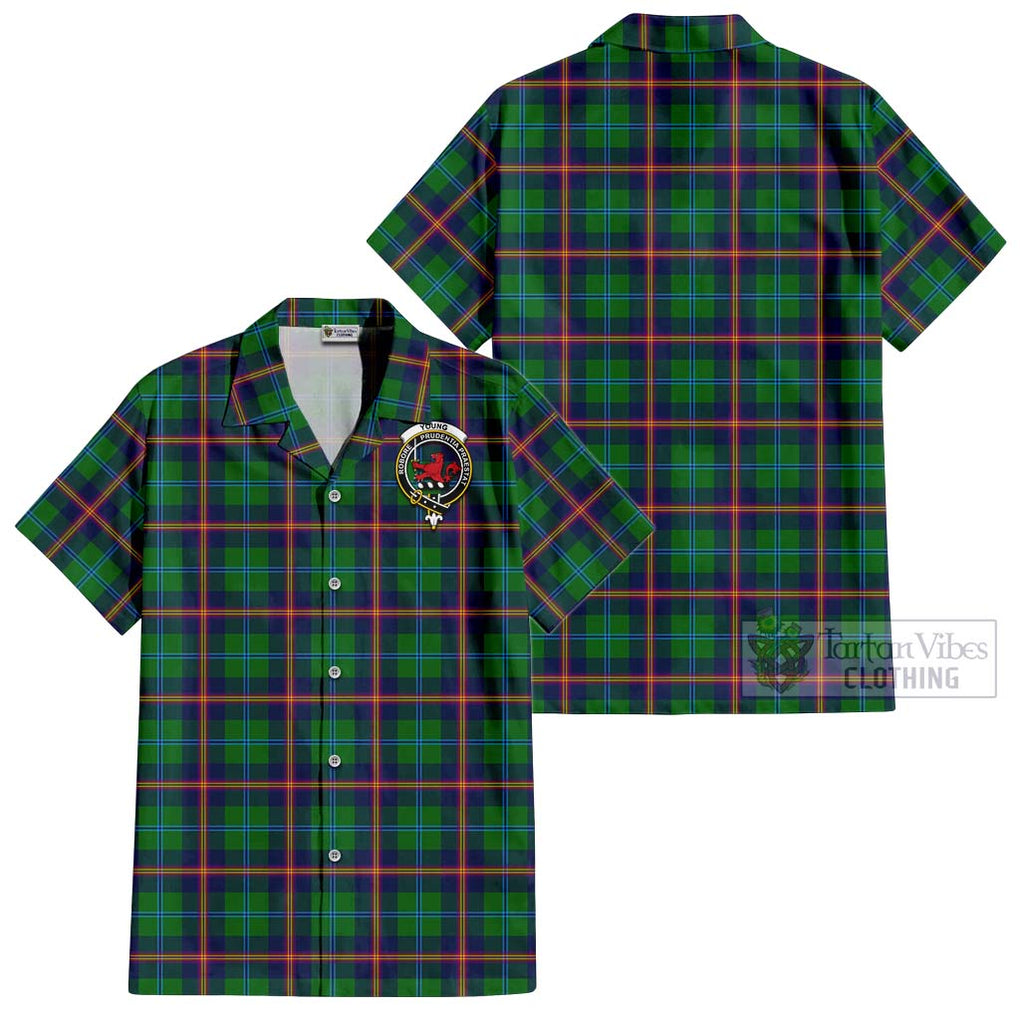 Young Tartan Cotton Hawaiian Shirt with Family Crest Kid - Tartan Vibes Clothing