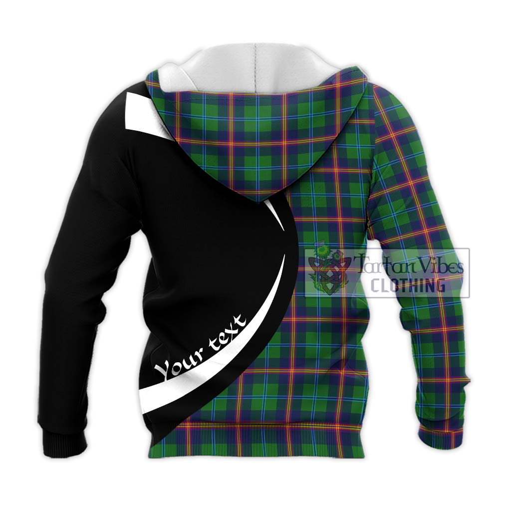 Young Tartan Knitted Hoodie with Family Crest Circle Style - Tartan Vibes Clothing