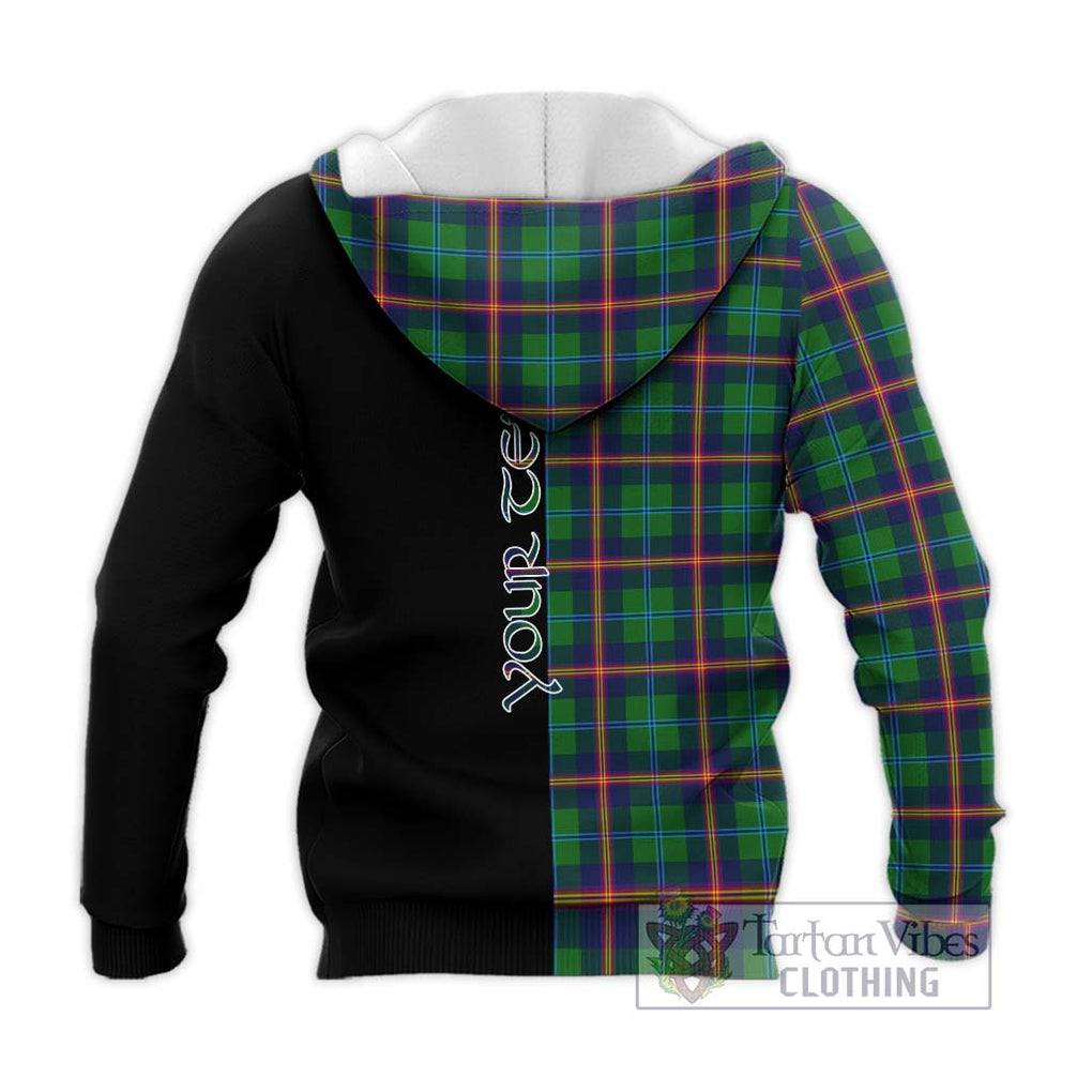 Young Tartan Knitted Hoodie with Family Crest and Half Of Me Style - Tartanvibesclothing Shop