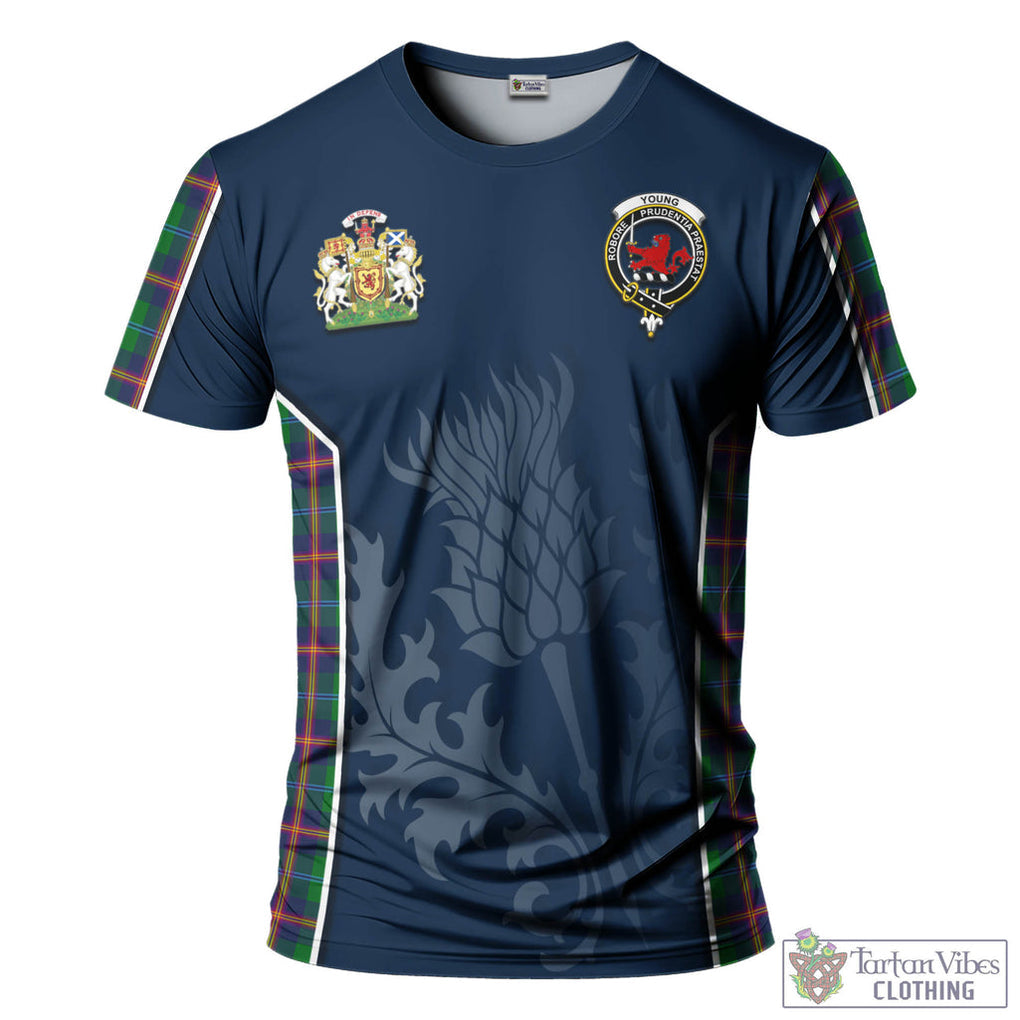 Tartan Vibes Clothing Young Modern Tartan T-Shirt with Family Crest and Scottish Thistle Vibes Sport Style