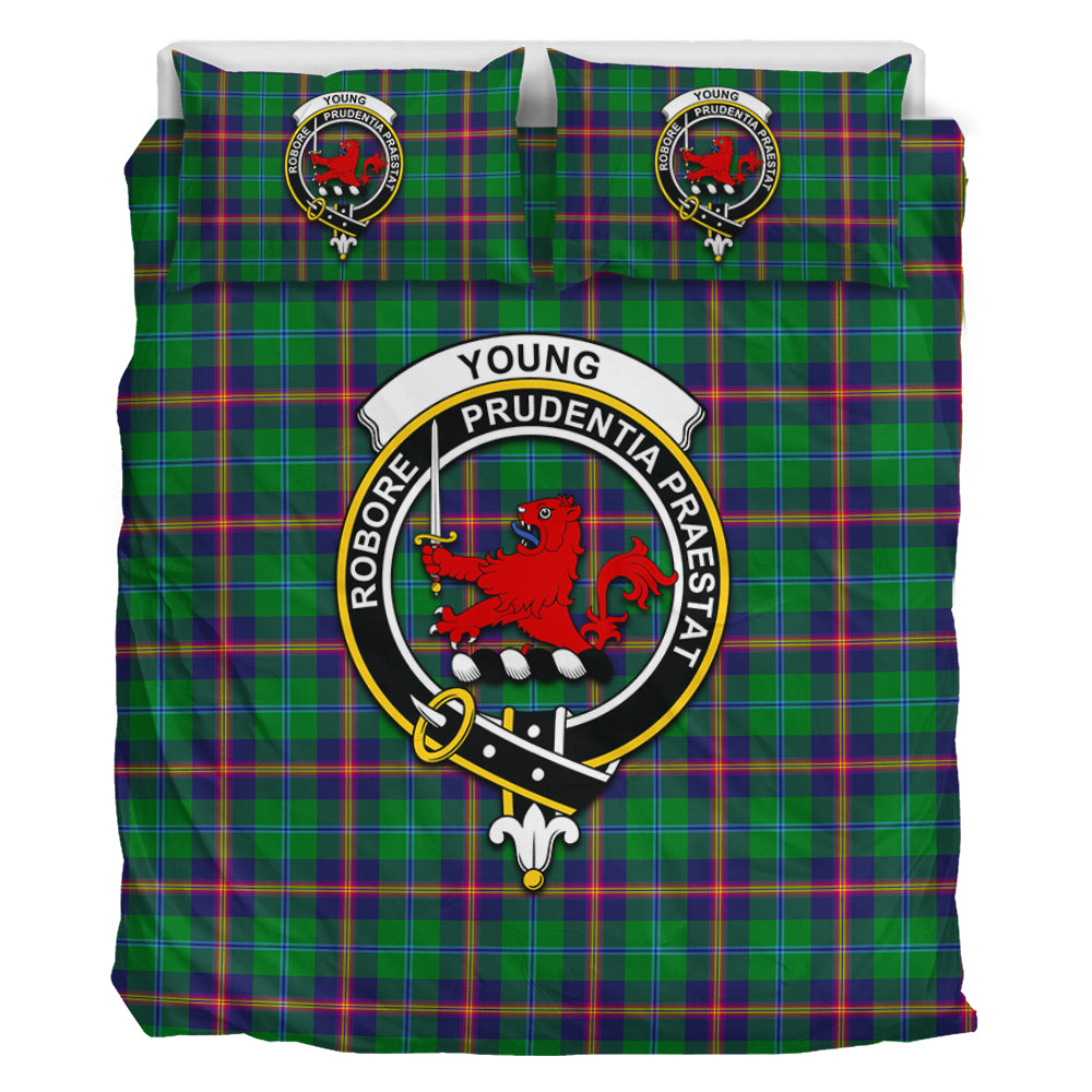 Young Tartan Bedding Set with Family Crest - Tartan Vibes Clothing