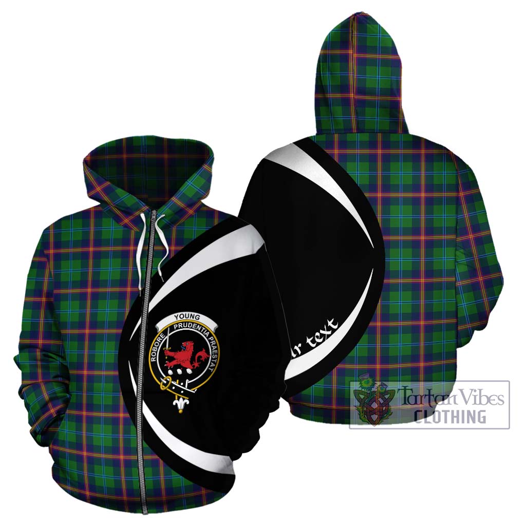 Tartan Vibes Clothing Young Modern Tartan Hoodie with Family Crest Circle Style