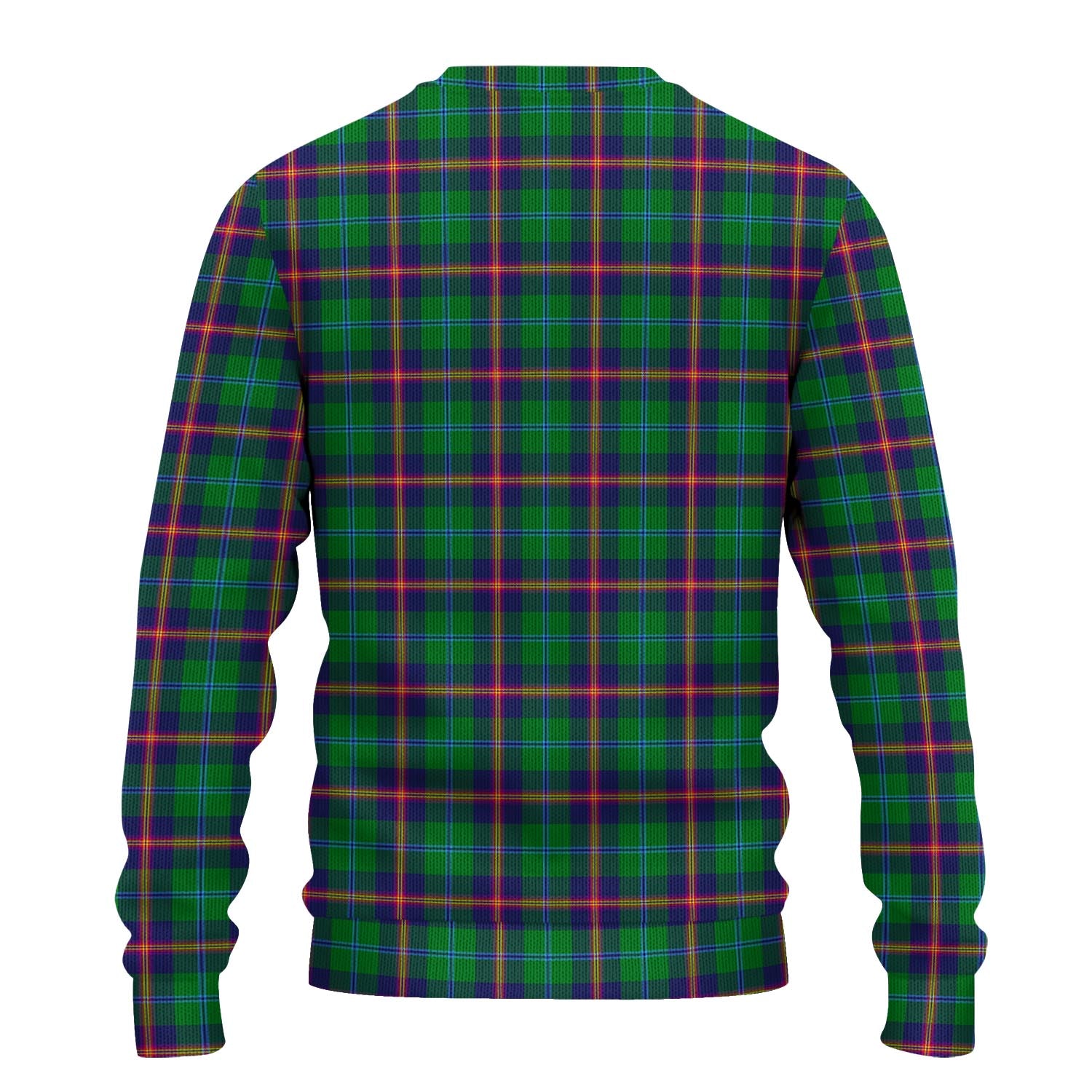 Young Modern Tartan Knitted Sweater with Family Crest - Tartanvibesclothing