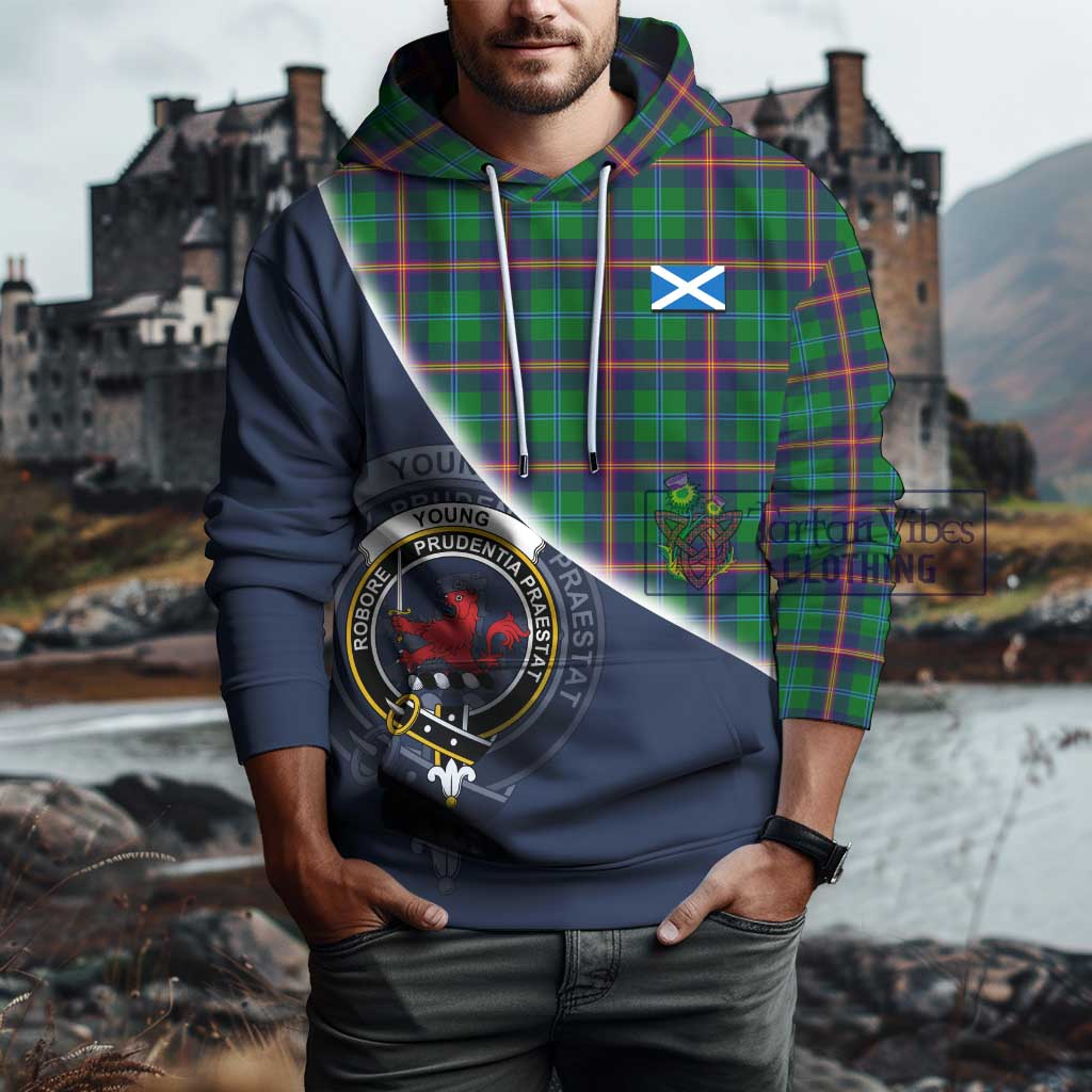 Tartan Vibes Clothing Young Modern Tartan Hoodie with Personalised National Flag and Family Crest Half Style