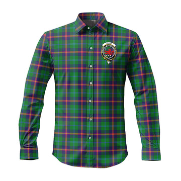 Young Tartan Long Sleeve Button Up Shirt with Family Crest