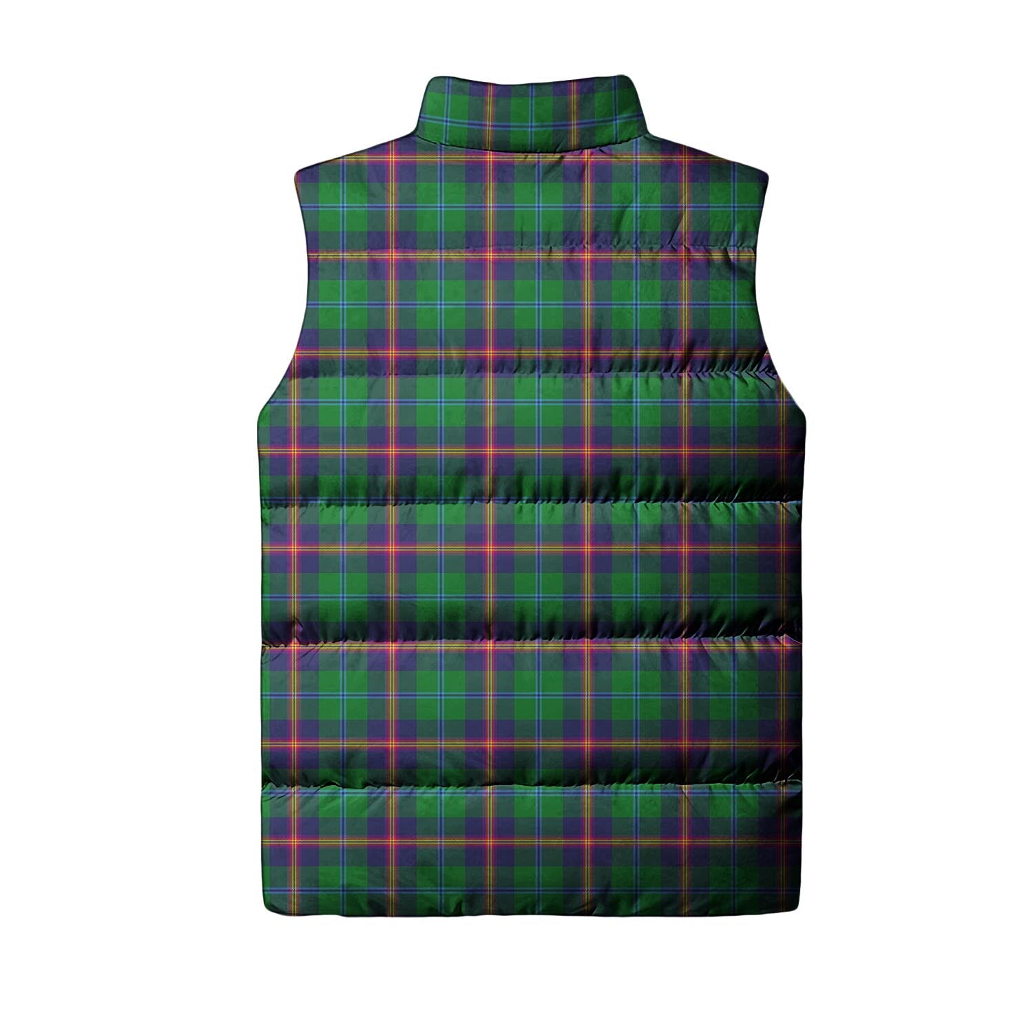 Young Modern Tartan Sleeveless Puffer Jacket with Family Crest - Tartanvibesclothing