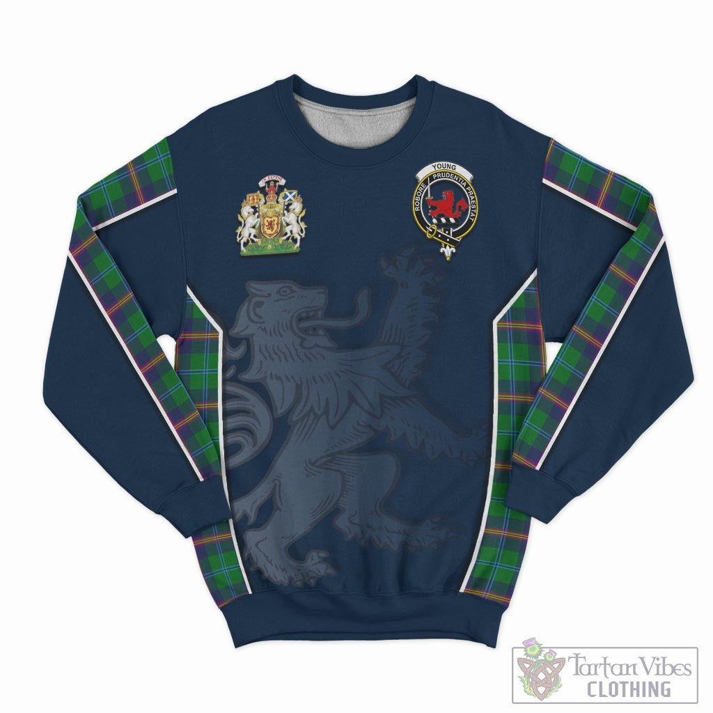 Tartan Vibes Clothing Young Modern Tartan Sweater with Family Crest and Lion Rampant Vibes Sport Style