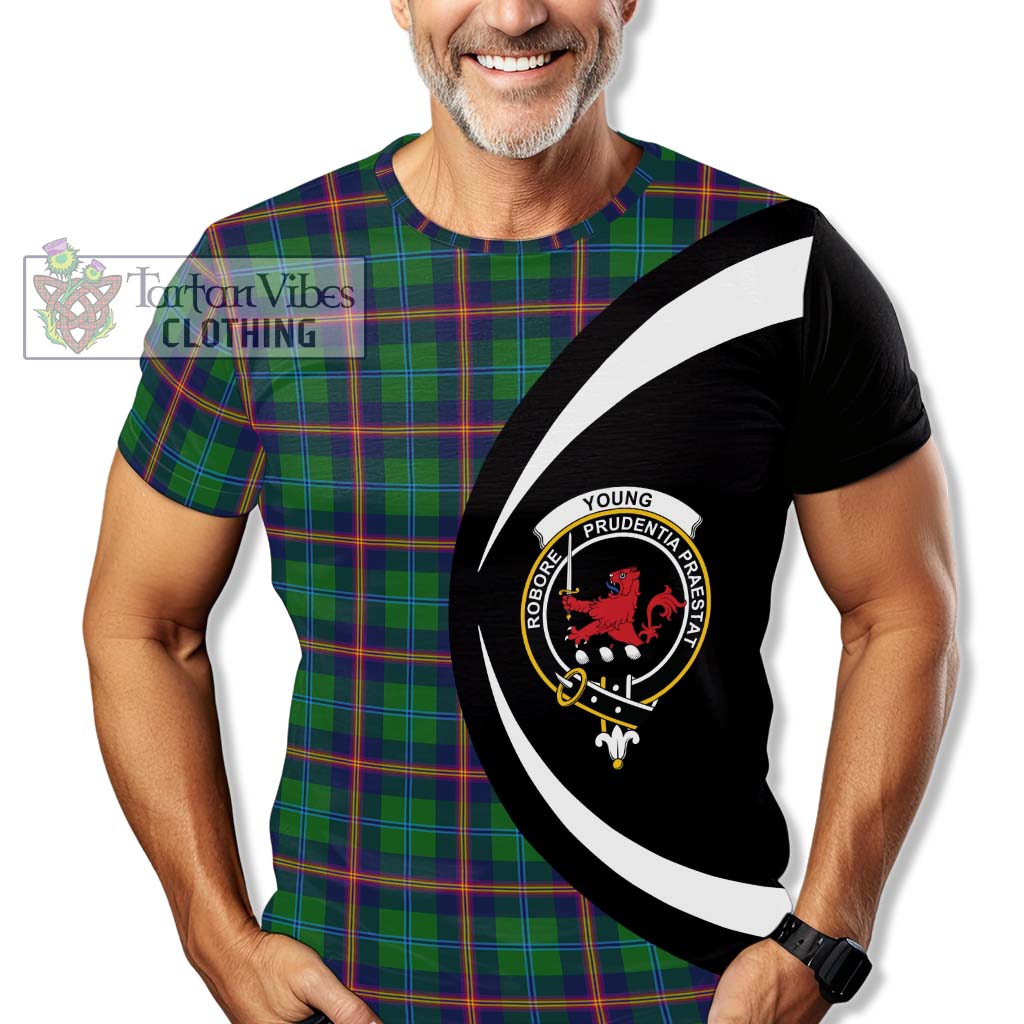 Tartan Vibes Clothing Young Modern Tartan T-Shirt with Family Crest Circle Style