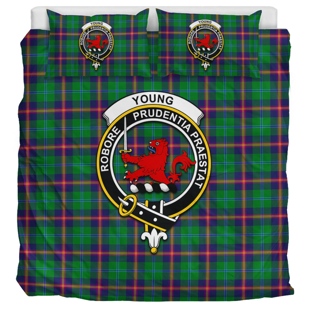 Young Tartan Bedding Set with Family Crest UK Bedding Set UK Super King 104*94 inch - Tartan Vibes Clothing