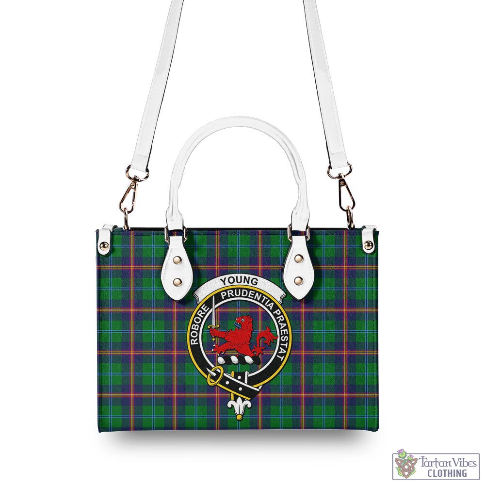 Tartan Vibes Clothing Young Modern Tartan Luxury Leather Handbags with Family Crest