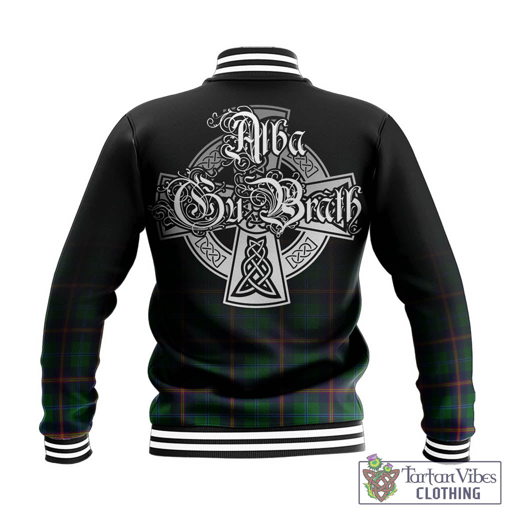 Tartan Vibes Clothing Young Modern Tartan Baseball Jacket Featuring Alba Gu Brath Family Crest Celtic Inspired