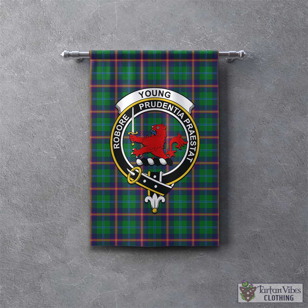 Tartan Vibes Clothing Young Modern Tartan Gonfalon, Tartan Banner with Family Crest