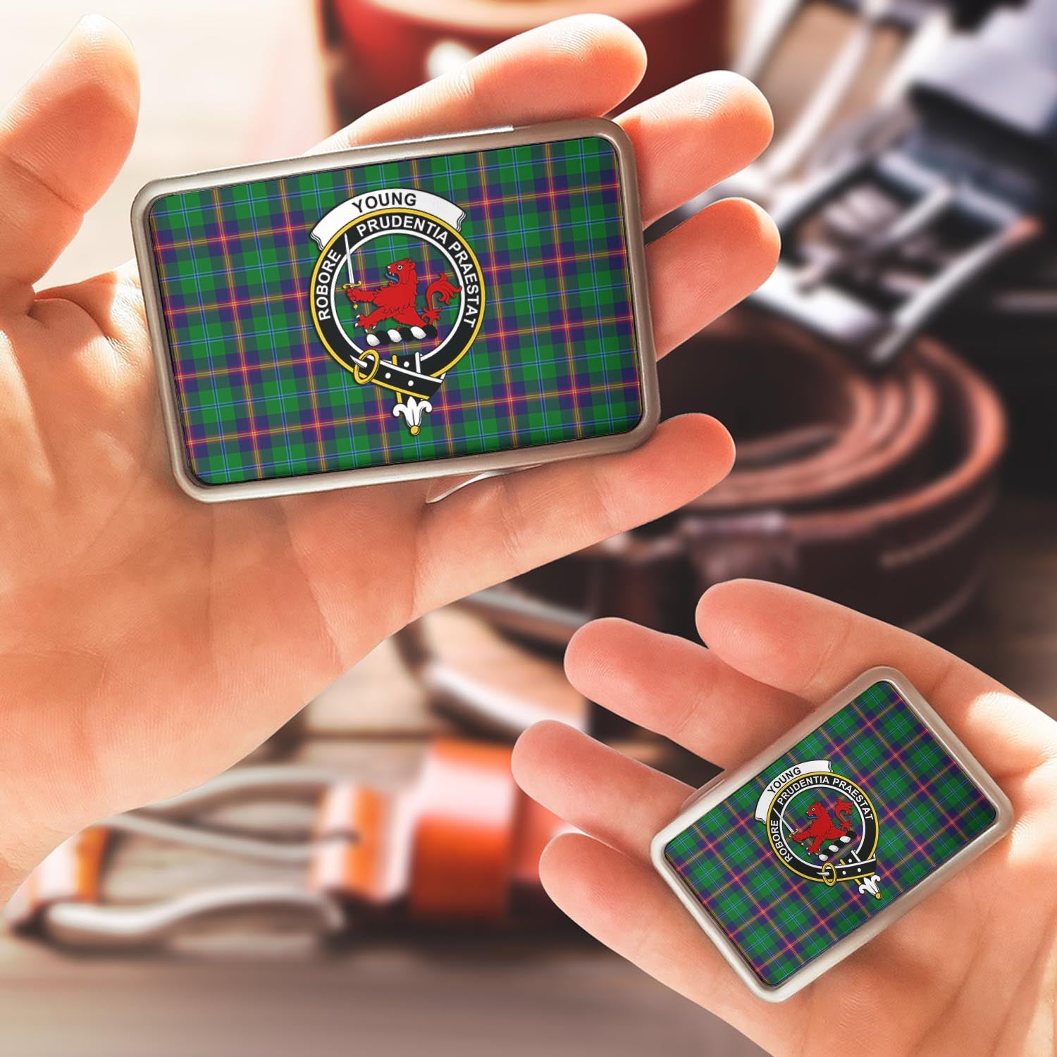 Young Tartan Belt Buckles with Family Crest - Tartan Vibes Clothing