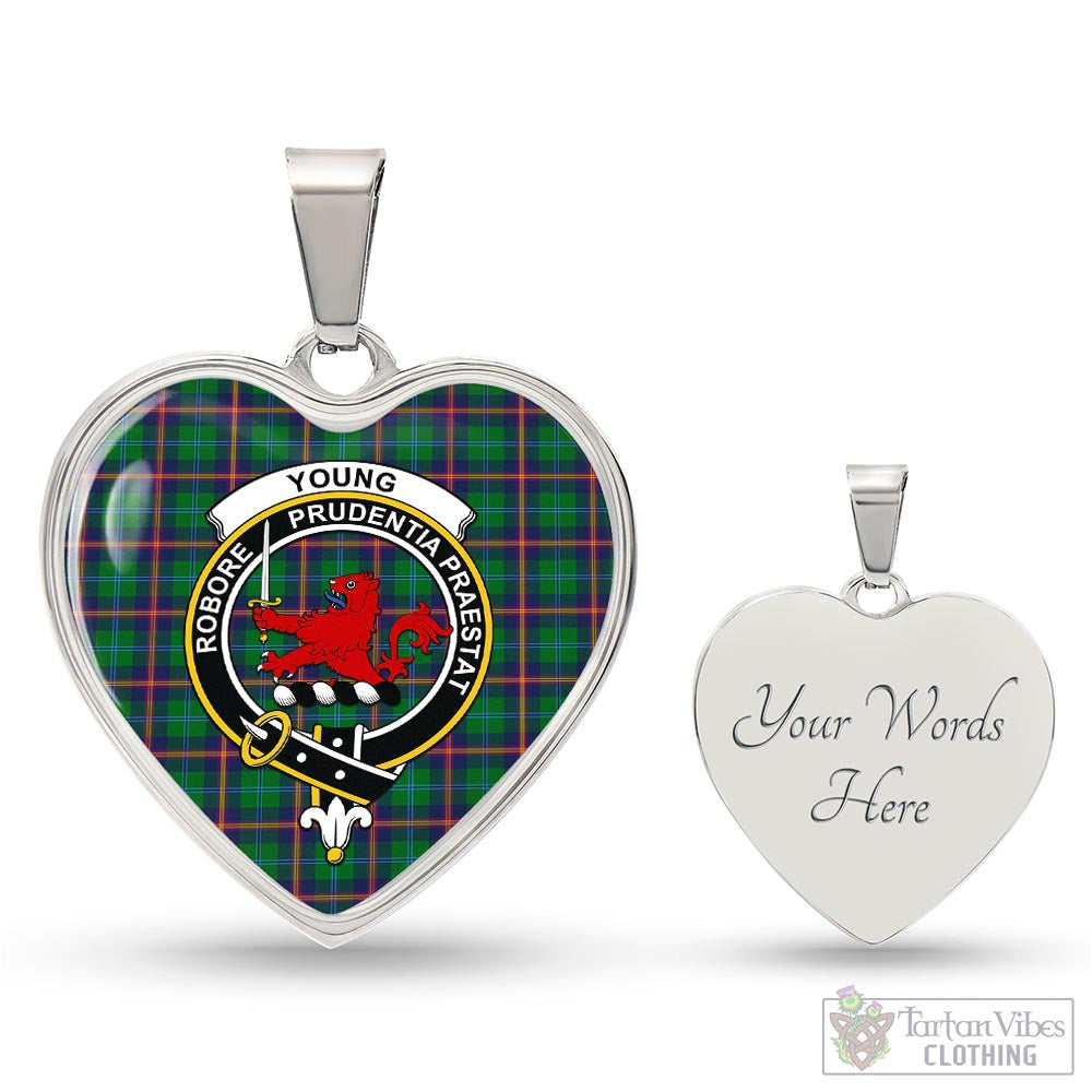 Tartan Vibes Clothing Young Modern Tartan Heart Necklace with Family Crest