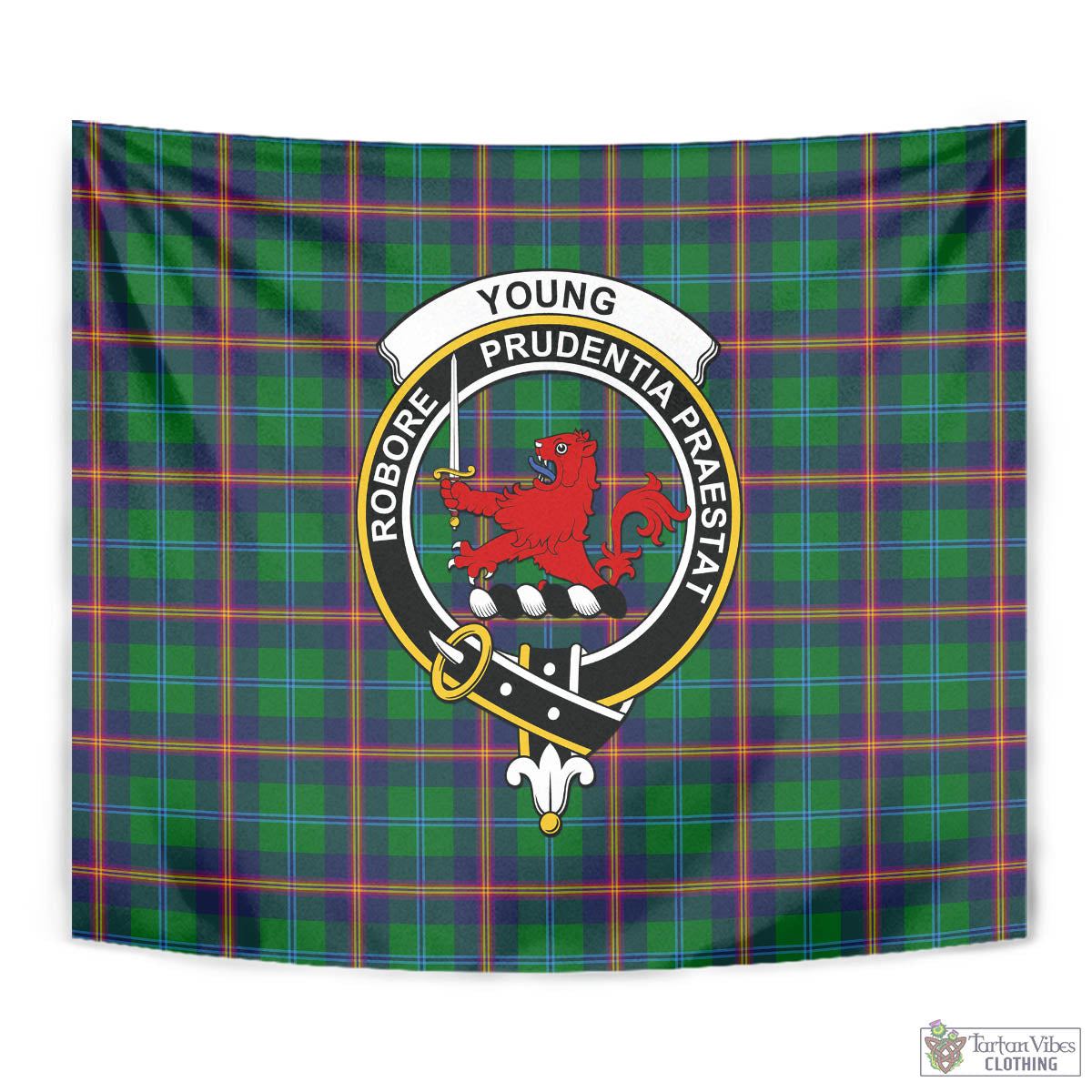 Tartan Vibes Clothing Young Modern Tartan Tapestry Wall Hanging and Home Decor for Room with Family Crest