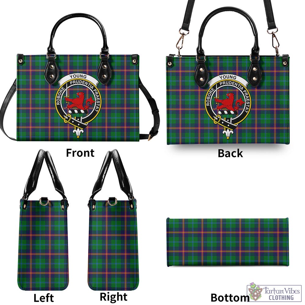 Tartan Vibes Clothing Young Modern Tartan Luxury Leather Handbags with Family Crest