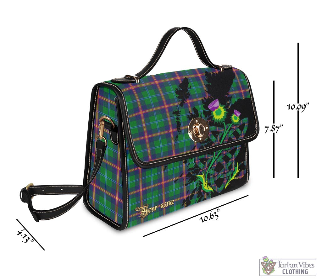 Tartan Vibes Clothing Young Modern Tartan Waterproof Canvas Bag with Scotland Map and Thistle Celtic Accents