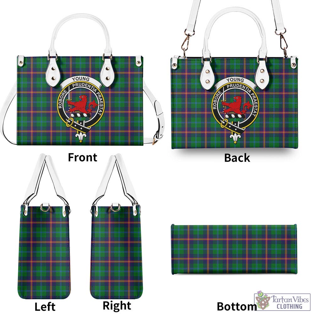 Tartan Vibes Clothing Young Modern Tartan Luxury Leather Handbags with Family Crest