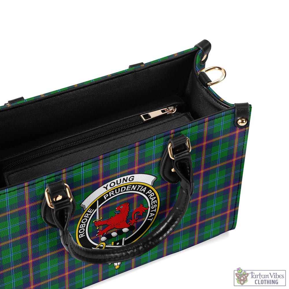 Tartan Vibes Clothing Young Modern Tartan Luxury Leather Handbags with Family Crest