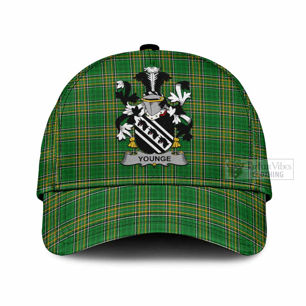 Tartan Vibes Clothing Younge Irish Clan Tartan Classic Cap with Coat of Arms