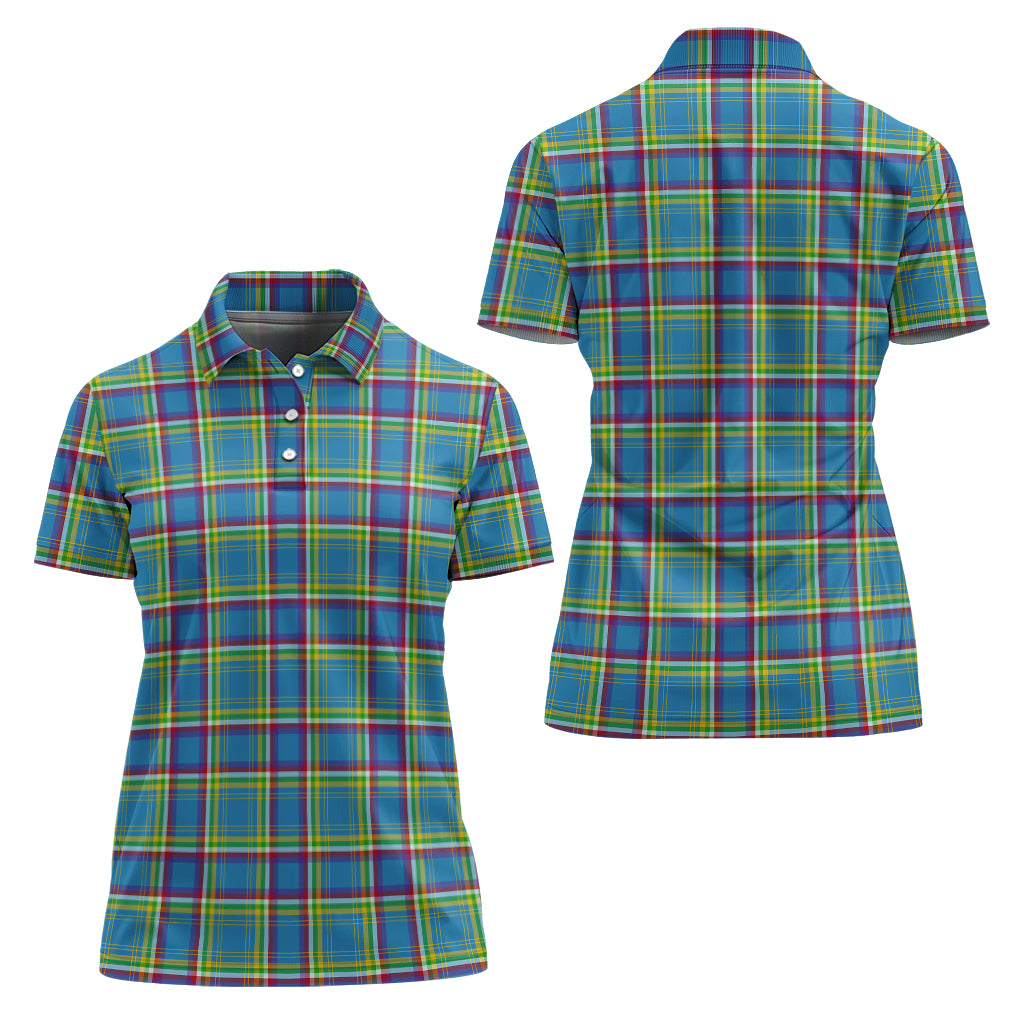 yukon-territory-canada-tartan-polo-shirt-for-women