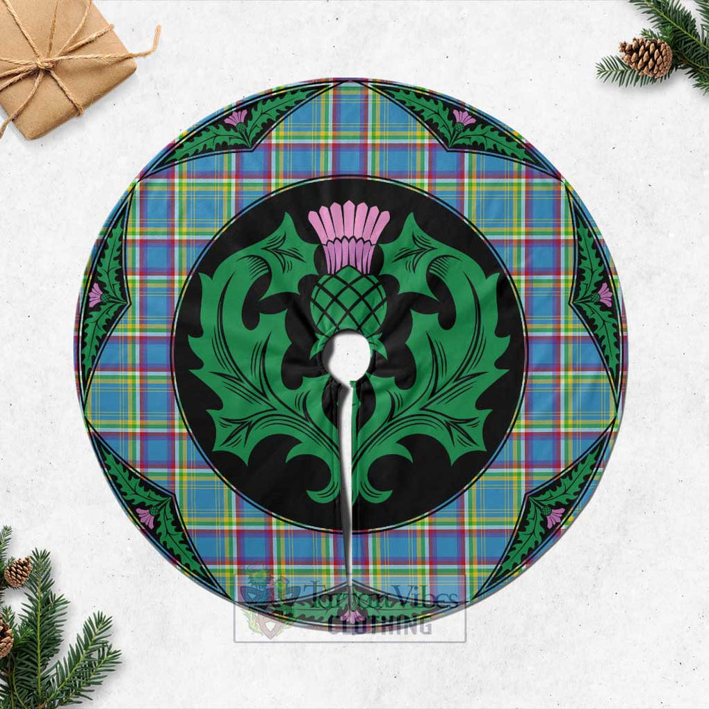 Tartan Vibes Clothing Yukon Territory Canada Tartan Christmas Tree Skirt Scottish Thistle Style